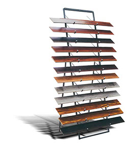 Stacked panel flooring display, Panel Display, wood panel, planks, wood planks, Tile Flooring Display